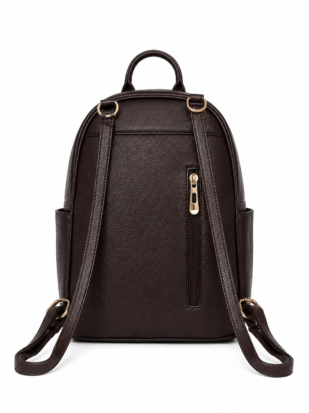 Mini Backpack with Multi compartment Zip Closure