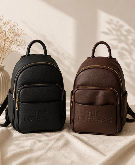 Mini Backpack with Multi compartment Zip Closure
