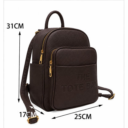 Mini Backpack with Multi compartment Zip Closure